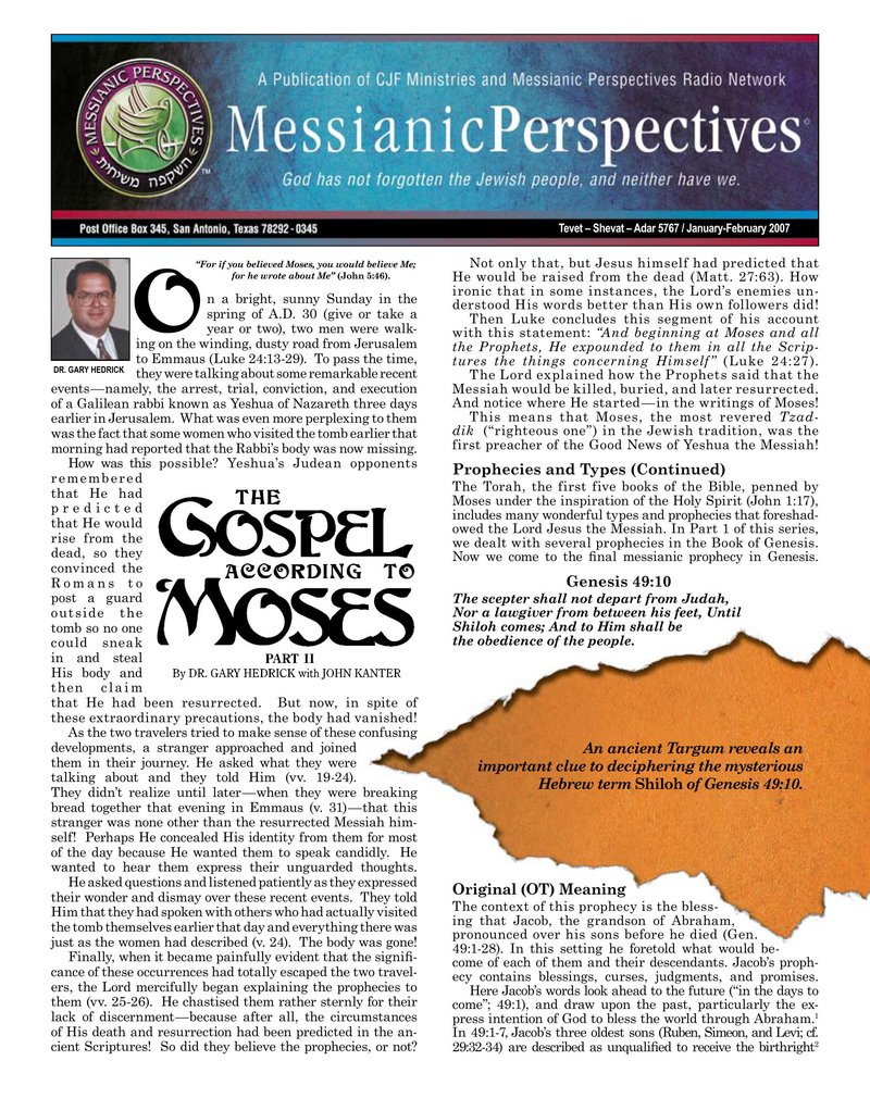 January-February 2007 Messianic Perspectives